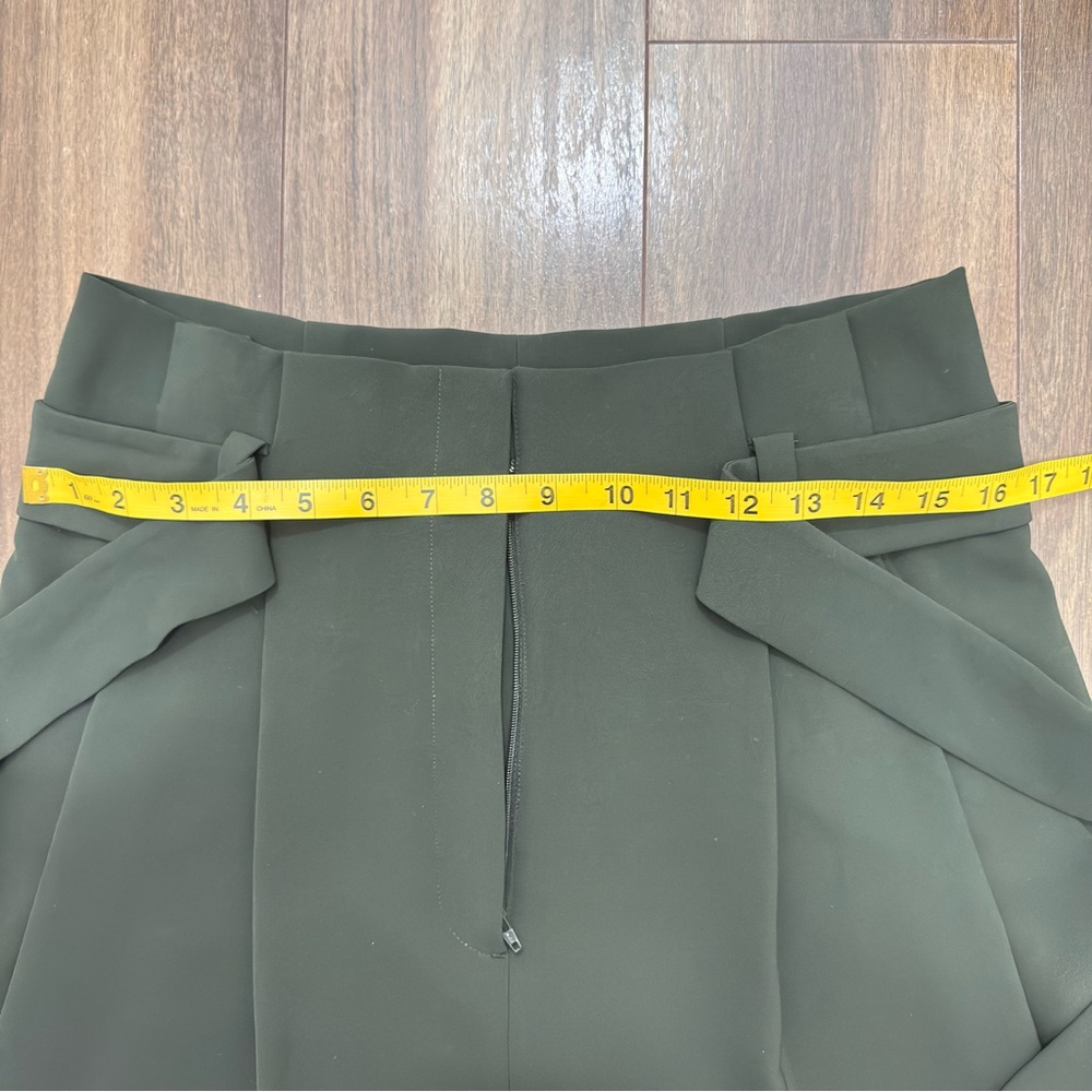 COS Trouser Women’s Relaxing fit High-Waisted wide-Leg cropped tie front size L - Picture 9 of 13